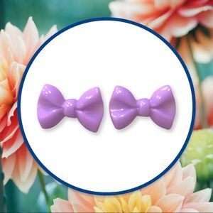 Purple Bow Stud Earrings